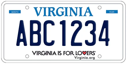 Virginia License Plate