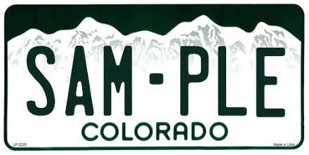 Standard Colorado License Plate