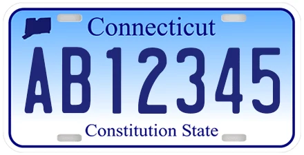 Standard Connecticut License Plate Design