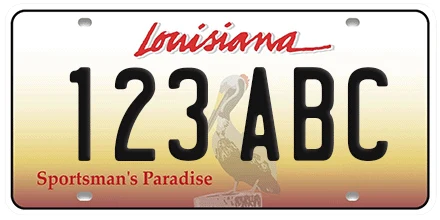 Standard Louisiana License Plate