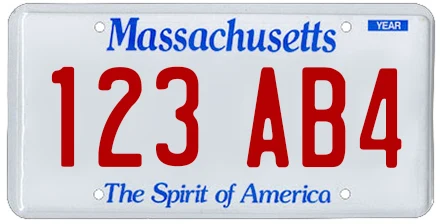 Format Massachusetts License Plate