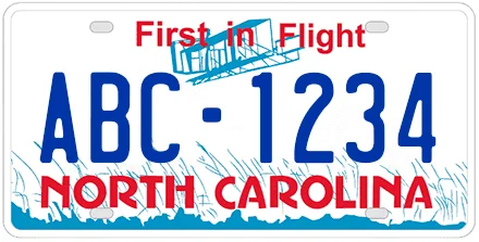 North Carolina License Plate