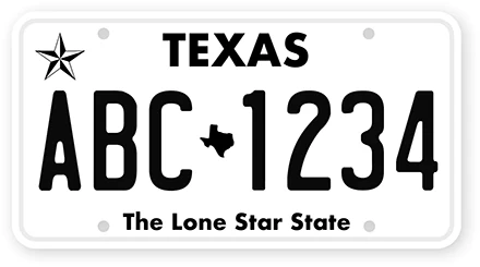 Texas Standard Design License Plate